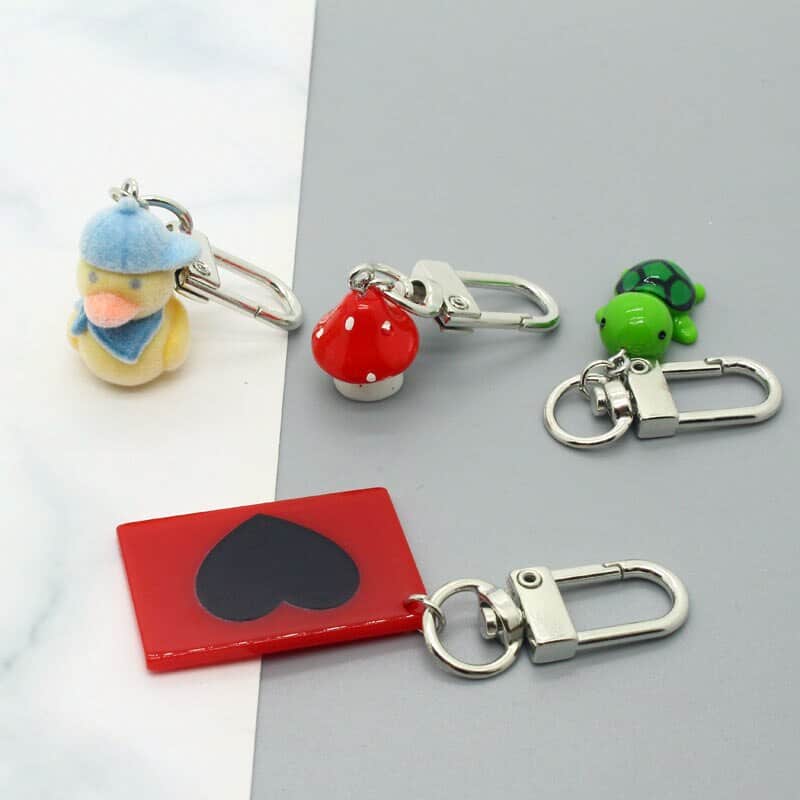 1 PC Resin Animal Mushroom Keychain Key Ring Unisex Gift Unique Creative Duck Tortoise Geometric Heart Plant Bag Car Keychain