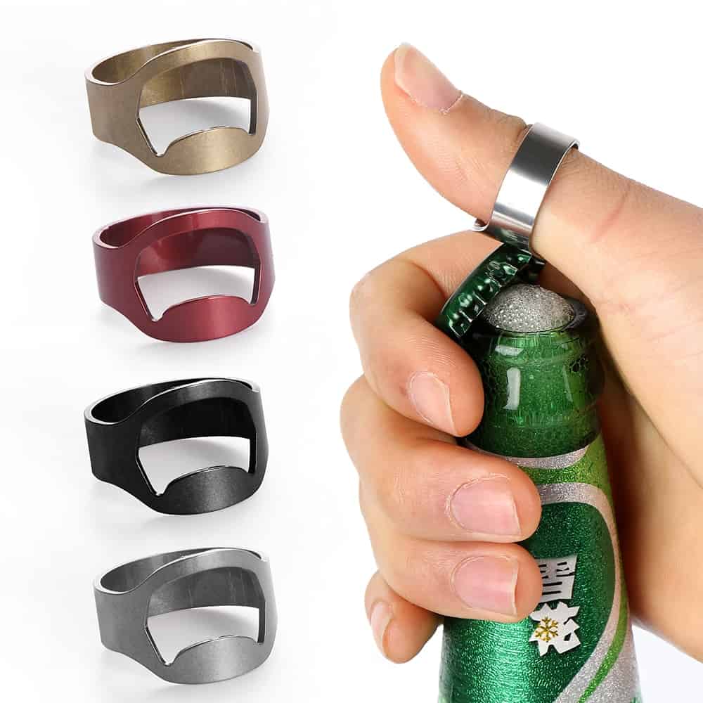 1Pc Portable Beer Bottles Opener Unique Stainless Steel Silver Finger Ring Openers Kitchen Tool Home & Living Gadgets Bar Supply