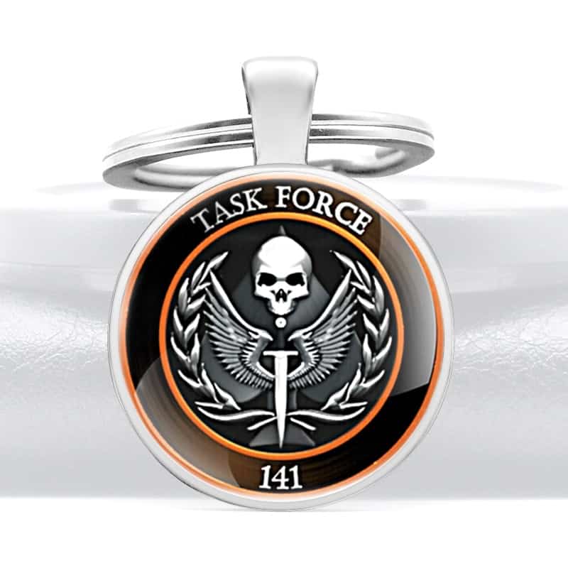 Classic Task Force 141 Pattern Black Glass Dome Keychains Unique  Men Women Keyring Jewelry Gifts