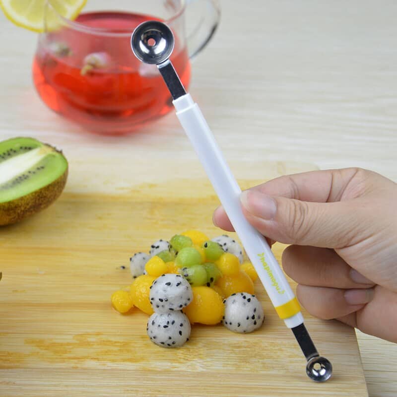 Mini Apple Ball Digger Melon Spoon Ice Cream Dig Scoop Stainless Steel Double-end Cooking Tool Kitchen DIY Accessories Gadgets