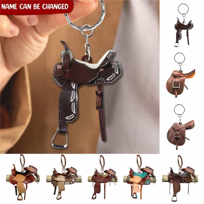 Mini Saddle Keychain Western Style Key Ring Accessory Unique Novelty Gifts Horse Pendant Keychain for Women Girl Dropship