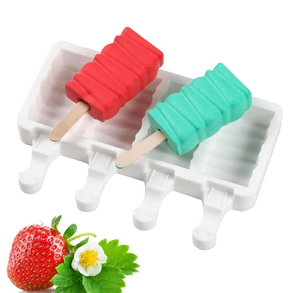 Silicone Ice Cream Mold  4 Holes Popsicle Cube Maker Mould Chocolate Tray Kitchen Gadgets Dining Bar Home Garden  Baking Tools