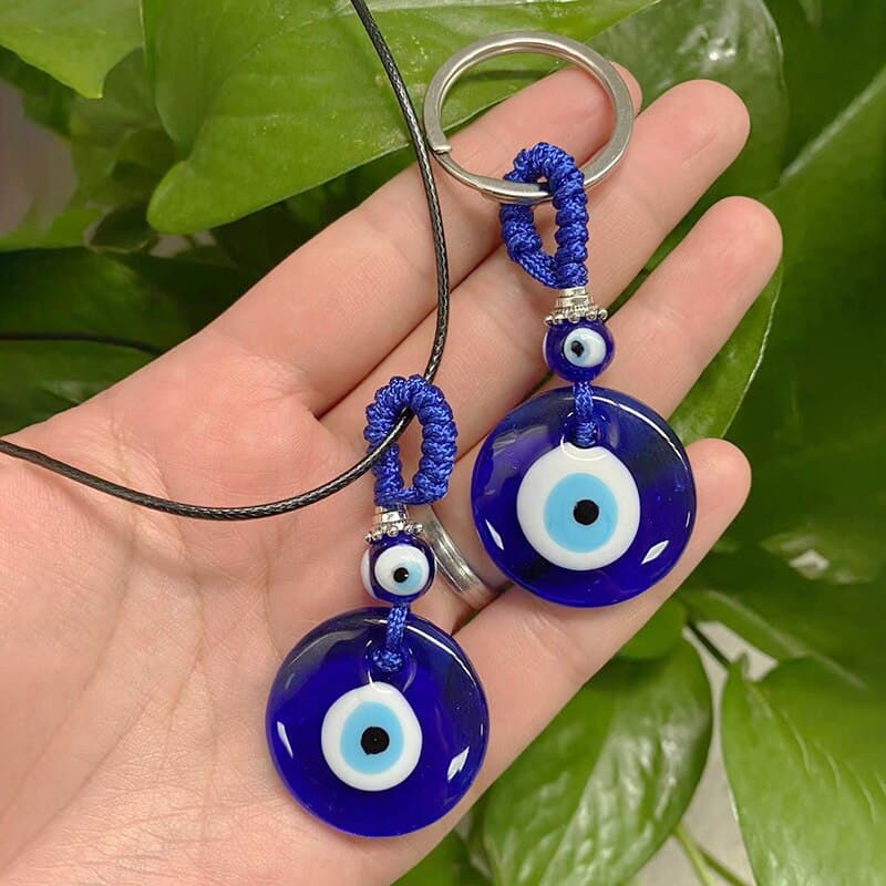 Turkish Blue Eye Beads Pendant Keychain Key Ring For Men Women Couple Gift Unique Vintage Lucky Evil Eye Bag Car Charms Keychain