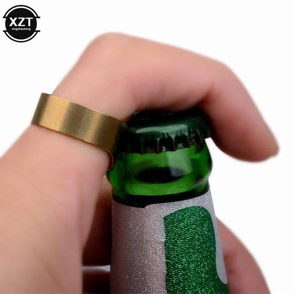 1Pc Portable Beer Bottles Opener Unique Stainless Steel Silver Finger Ring Openers Kitchen Tool Home & Living Gadgets Bar Opener
