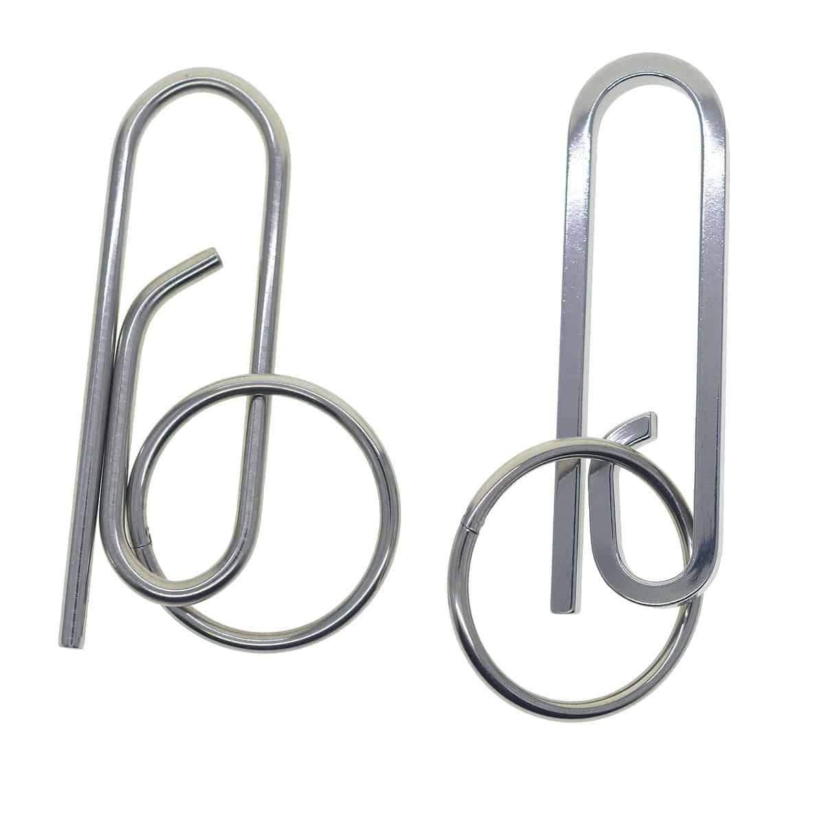 2022 Unique creative Fine biker 304 stainless steel wire wrap Oval paper clip U hook Carabiner Key ring Clasp Tool Keychain DIY