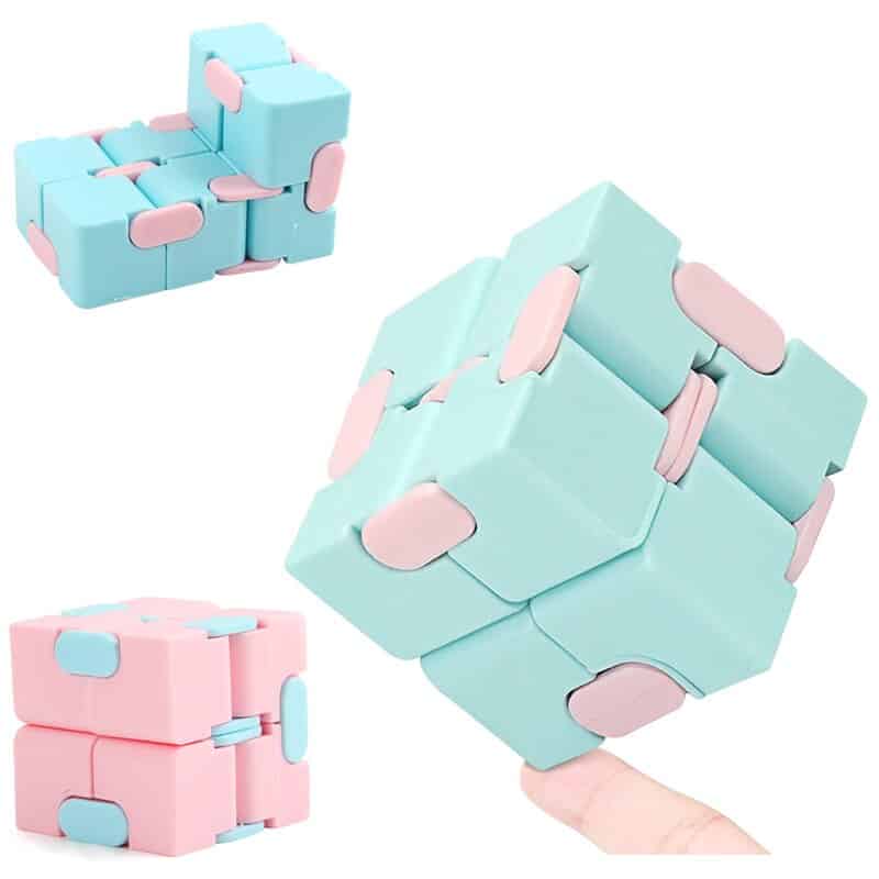 Infinity Macaron Cube Fidget Toy Stress Relieving Fidgeting Game for Kids Adults Mini Unique Gadget Anxiety Relief Kill Time Toy