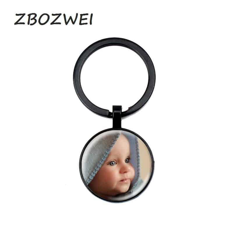 Personalizeds Custom Picture Family Portrait Keychain Baby Photo Children Private Custom Mom Dad Grandparents Unique Hand-made