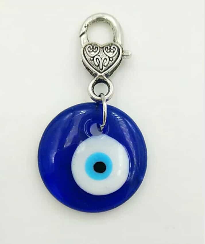 Turkish Blue Glass Evil Eye Glass Charm Lobster Keychain charm Fit Charm  Key Chain Purse Decor Gift