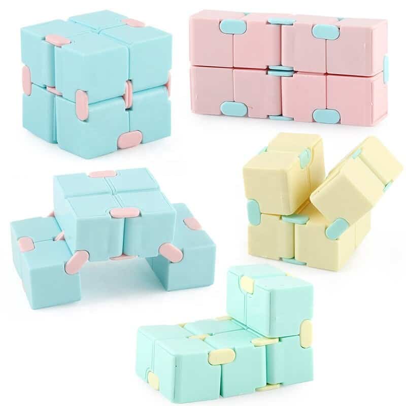 Unique Colorful Mini Stress Relieving Fidgeting Game Cute Infinite Cube Gadget Infinity Cube Fidget Toys