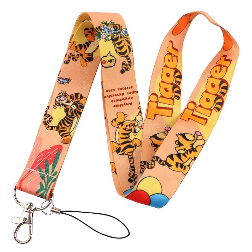 YQ362 Cartoon Pooh Bear Tigger Lanyard Phone Rope for Keys ID Badge Holder Keychain Cord Hang Rope Neck Strap Lariat Unique Gift